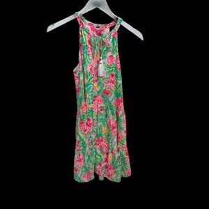 Lilly Pulitzer Carolane Floral Drop Waist Halter Dress - Size XS